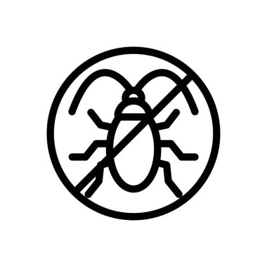 Şeffaf bir arkaplan üzerinde hamamböceği vektör çizimi. Konsept ve grafik tasarım için ince çizgi simgesi..