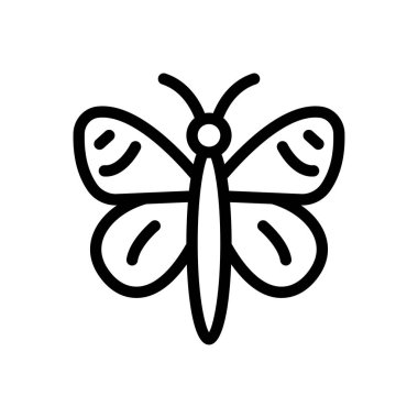 Saydam bir arkaplan üzerinde kelebek vektör çizimi. Premium kalite semboller. Konsept ve grafik tasarım için ince çizgi simgesi.
