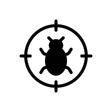 target bug vector illustration on a transparent background.Premium quality symbols.Glyphs icon for concept and graphic design.