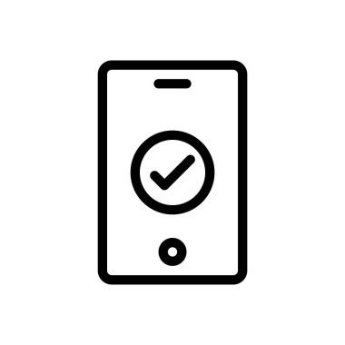 mobile done vector illustration on a transparent background.Premium quality symbols.Thin line icon for concept and graphic design.