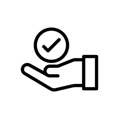 hand tick vector illustration on a transparent background.Premium quality symbols.Thin line icon for concept and graphic design.