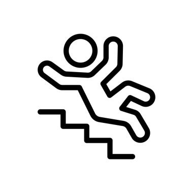 man stairs slip vector illustration on a transparent background.Premium quality symbols.Thin line icon for concept and graphic design.