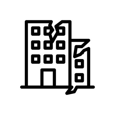 building damage vector illustration on a transparent background.Premium quality symbols.Thin line icon for concept and graphic design.