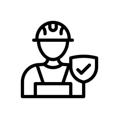 engineer secure vector illustration on a transparent background.Premium quality symbols.Thin line icon for concept and graphic design.