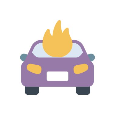 car fire vector illustration on a transparent background.Premium quality symbols.Stroke icon for concept and graphic design.