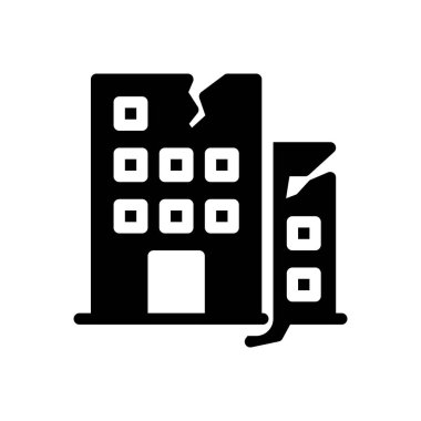 building damage vector illustration on a transparent background.Premium quality symbols.Glyphs icon for concept and graphic design.