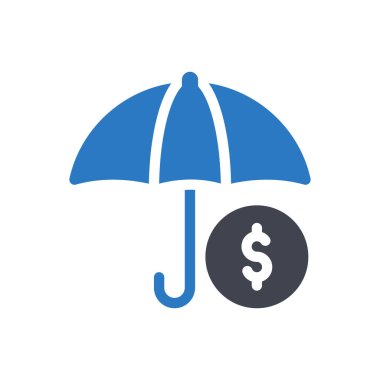 Saydam bir arkaplanda dolar koruma vektörü illüstrasyonu. Konsept ve grafik tasarım simgeleri için kaliteli semboller..