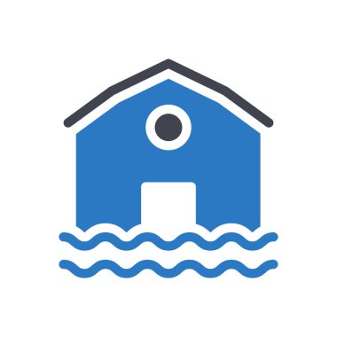 flood home vector illustration on a transparent background.Premium quality symbols.Glyphs icon for concept and graphic design.