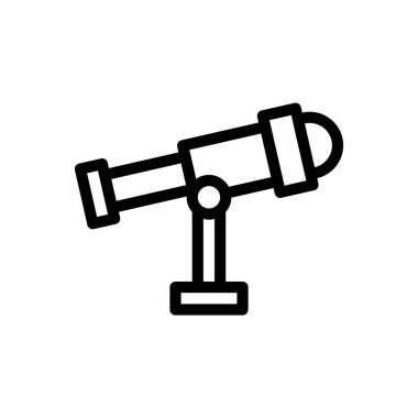 Şeffaf bir arkaplanda teleskop vektör çizimi. Konsept ve grafik tasarımı için ince çizgi simgesi.. 