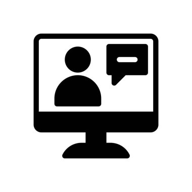 Şeffaf bir arkaplan üzerinde ekran vektör illüstrasyonu. Konsept ve grafik tasarımı için kaliteli semboller.. 