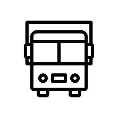 Şeffaf bir arkaplan üzerinde otobüs vektör çizimi. Premium kalite sembolleri. Konsept ve grafik tasarım için ince çizgi simgesi.