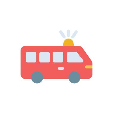 Şeffaf bir arkaplan üzerinde ambulans vektör çizimi. Konsept ve grafik tasarımı için birinci sınıf kalite simgeler.. 