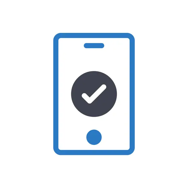 Mobile Check Vector Illustration Transparent Background Premium Quality Symbols Glyphs — Stock Vector