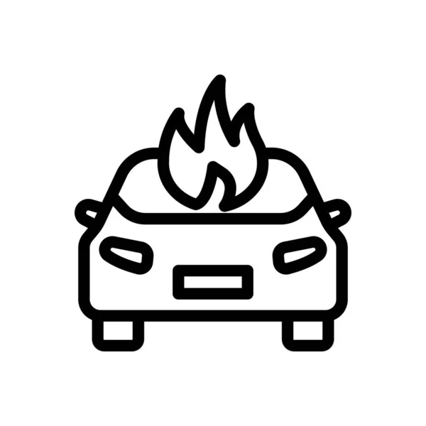 Car Fire Vector Illustration Transparent Background Premium Quality Symbols Thin — Vetor de Stock