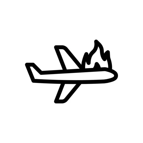 Plane Fire Vector Illustration Transparent Background Premium Quality Symbols Thin — Stock Vector
