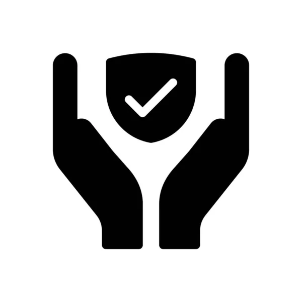 Hand Shield Vector Illustration Transparent Background Premium Quality Symbols Glyphs — Stockvector