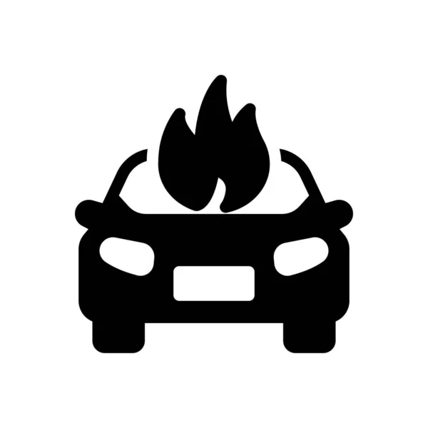 Car Fire Vector Illustration Transparent Background Premium Quality Symbols Glyphs — Vetor de Stock