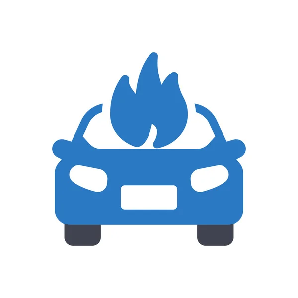 Car Fire Vector Illustration Transparent Background Premium Quality Symbols Glyphs — Wektor stockowy