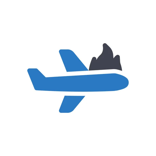 Plane Fire Vector Illustration Transparent Background Premium Quality Symbols Glyphs — Stok Vektör