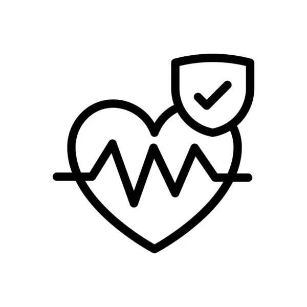 Heartbeat Vector Illustration Transparent Background Premium Quality Symbols Thin Line — Vetor de Stock