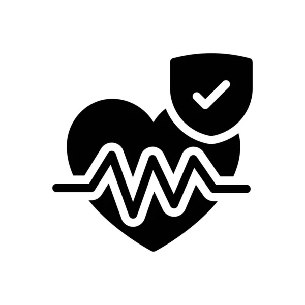 Illustrazione Vettoriale Del Battito Cardiaco Uno Sfondo Trasparente Simboli Qualità — Vettoriale Stock