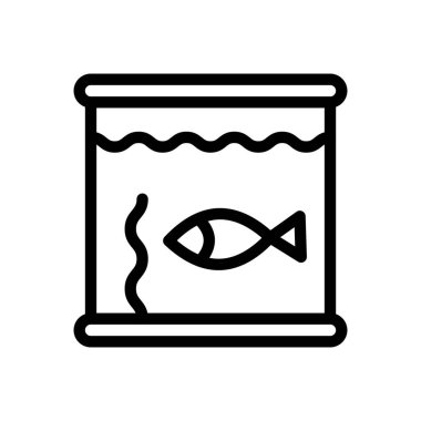 Şeffaf bir arkaplanda balık vektör çizimi. Konsept ve grafik tasarım için ince çizgi simgesi.. 