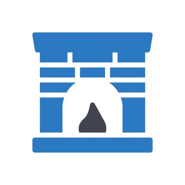 Şeffaf bir arkaplan üzerinde şömine vektör çizimi. Konsept ve grafik tasarım simgeleri için kaliteli semboller..