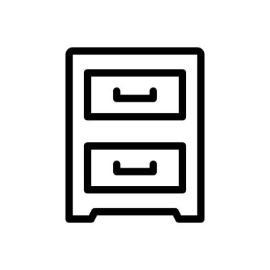 Şeffaf bir arkaplan üzerinde çekmece vektör çizimi. Konsept ve grafik tasarım için ince çizgi simgesi..