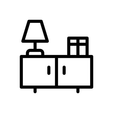 Şeffaf bir arkaplan üzerinde çekmece vektör çizimi. Konsept ve grafik tasarım için ince çizgi simgesi..