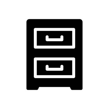 Şeffaf bir arkaplan üzerinde çekmece vektör illüstrasyonu. Konsept ve grafik tasarımı için kaliteli semboller.. 