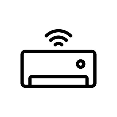 Saydam bir arkaplan üzerinde yazıcı vektör çizimi. Premium kalite sembolleri. Konsept ve grafik tasarım için ince çizgi simgesi.