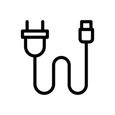 Şeffaf bir arkaplan üzerinde USB vektör illüstrasyonu.Premium kalite simgeleri. Konsept ve grafik tasarım için ince çizgi simgesi. 