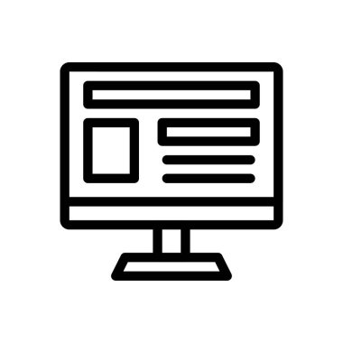 Saydam bir arkaplan üzerinde web sitesi vektör çizimi. Konsept ve grafik tasarımı için ince çizgi simgesi.. 