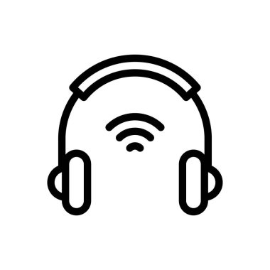 Şeffaf bir arkaplan üzerinde kulaklık vektör çizimi. Konsept ve grafik tasarım için ince çizgi simgesi.. 