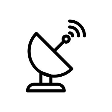 Şeffaf bir arkaplan üzerinde uydu vektör çizimi. Premium kalite semboller. Konsept ve grafik tasarım için ince çizgi simgesi. 