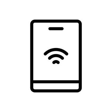 Şeffaf bir arkaplan üzerinde mobil vektör çizimi. Premium kalite sembolleri. Konsept ve grafik tasarım için ince çizgi simgesi. 