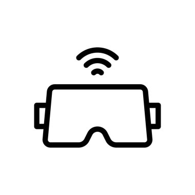 Şeffaf bir arkaplan üzerinde VR vektör çizimi. Premium kalite sembolleri. Konsept ve grafik tasarım için ince çizgi simgesi.