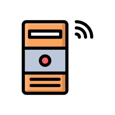 Şeffaf bir arkaplan üzerinde sunucu vektör illüstrasyonu. Konsept ve grafik tasarımı için prim kalite simgeleri.. 