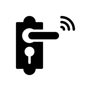 Şeffaf bir arkaplan üzerinde kapı kilidi vektör illüstrasyonu. Konsept ve grafik tasarımı için mükemmel kalite semboller.. 