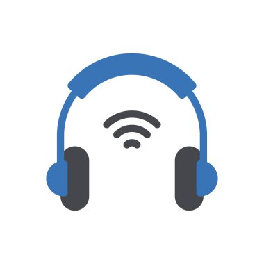 Şeffaf bir arkaplan üzerinde kulaklık vektör çizimi. Konsept ve grafik tasarımı için mükemmel kalite semboller.. 