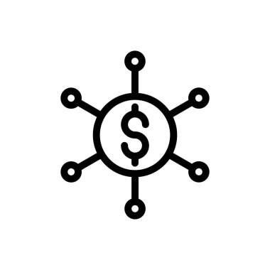 Saydam bir arkaplanda dolar vektör illüstrasyonu. Premium kalite semboller. Konsept ve grafik tasarım için ince çizgi simgesi..