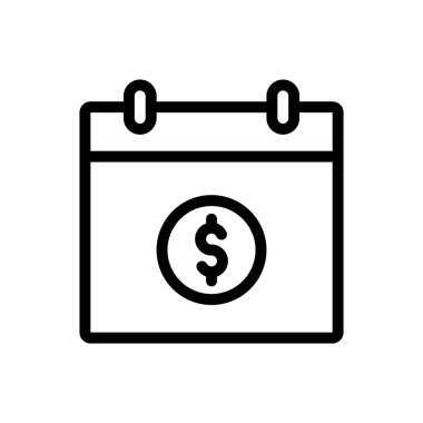 Şeffaf bir arkaplanda takvim vektör illüstrasyonu. Konsept ve grafik tasarımı için ince çizgi simgesi..