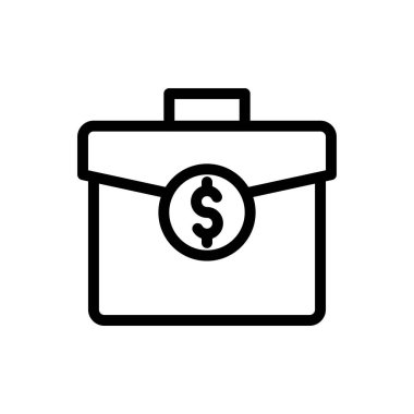 Şeffaf bir arkaplan üzerinde portföy vektör çizimi. Konsept ve grafik tasarım için ince çizgi simgesi.. 