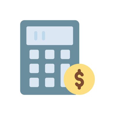 Şeffaf bir arkaplan üzerinde hesap makinesi vektör çizimi. Konsept ve grafik tasarımı için prim kalite simgeleri..