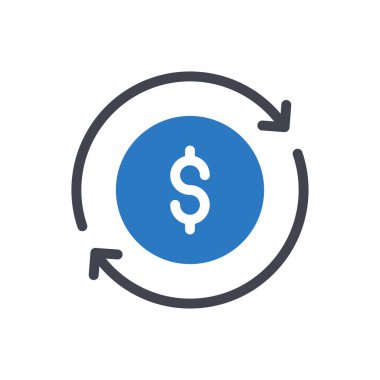 Saydam bir arkaplanda dolar vektör illüstrasyonu. Konsept ve grafik tasarım simgeleri için kaliteli semboller.. 