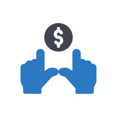 Saydam bir arkaplanda dolar vektör illüstrasyonu. Konsept ve grafik tasarım simgeleri için kaliteli semboller..