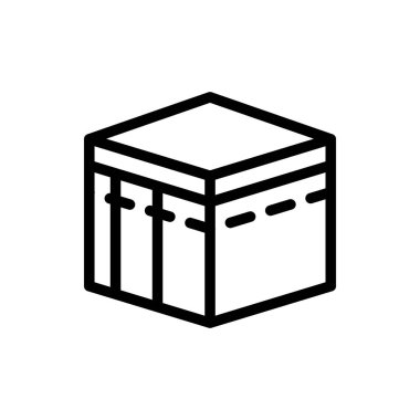 kaaba vector illustration on a transparent background.Premium quality symbols.Thin line icon for concept and graphic design.