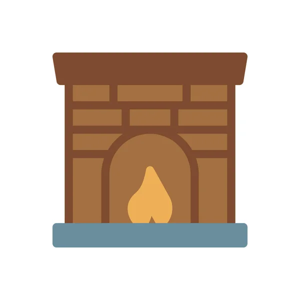 Fireplace Vector Illustration Transparent Background Premium Quality Symbols Stroke Icon — Vector de stock