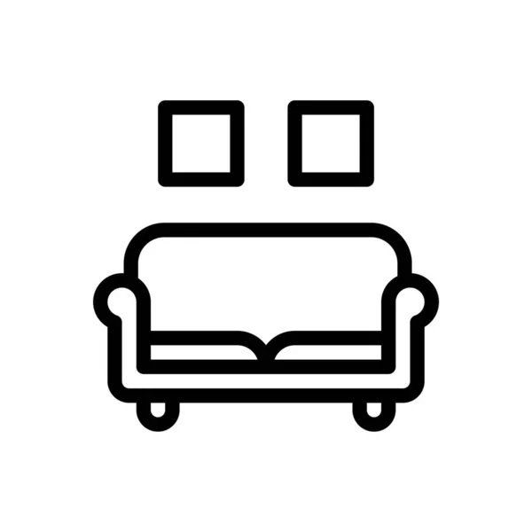 Sofa Vector Illustration Transparent Background Premium Quality Symbols Thin Line — Stock vektor