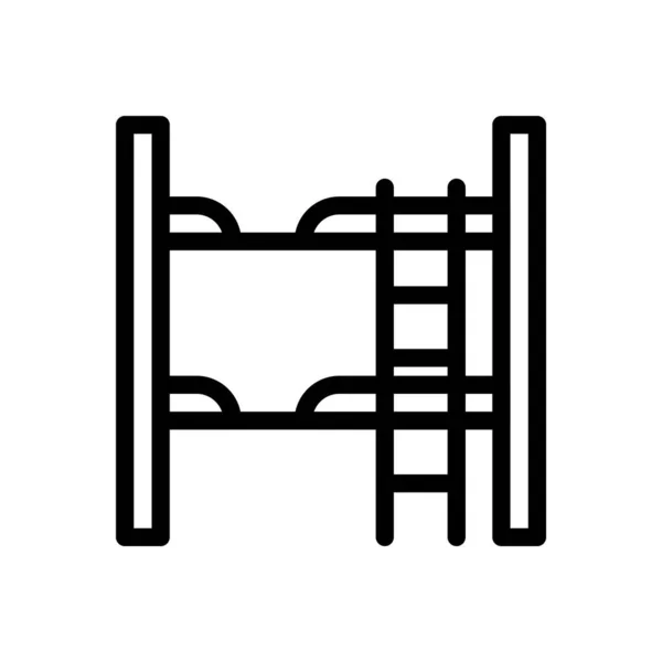 Doppelbett Vektor Illustration Auf Transparentem Hintergrund Hochwertige Symbole Thin Line — Stockvektor
